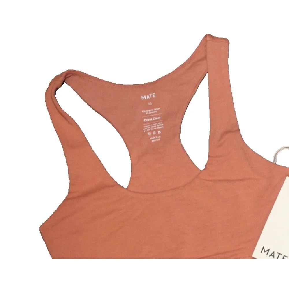 Mate the‎ Label Women's Organic Stretch Sports Bra ROSE XS NEW! $58 - Picture 4 of 4